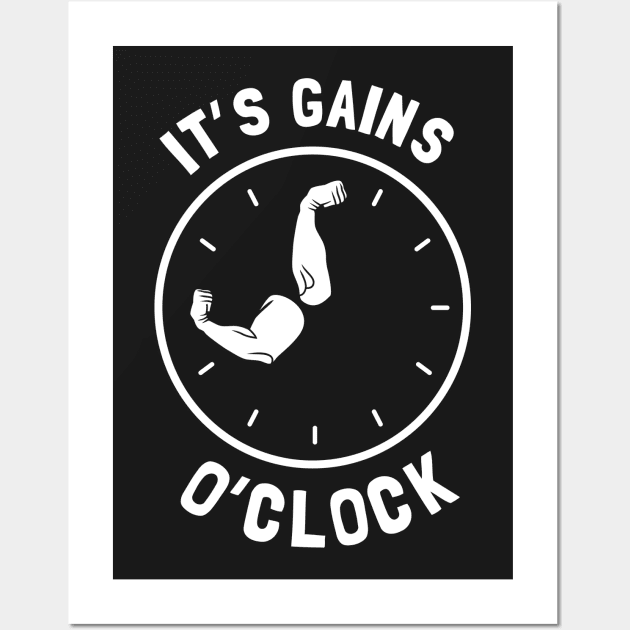 It's Gains O'Clock Wall Art by dumbshirts